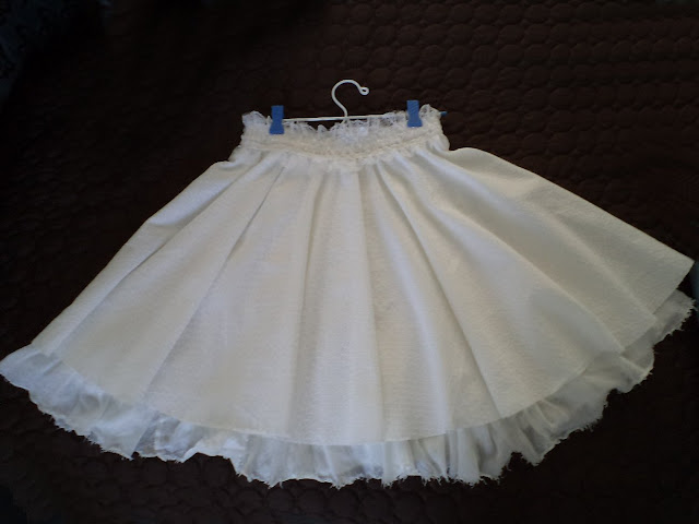 White Skirt Upcycle Project by eSheep Designs