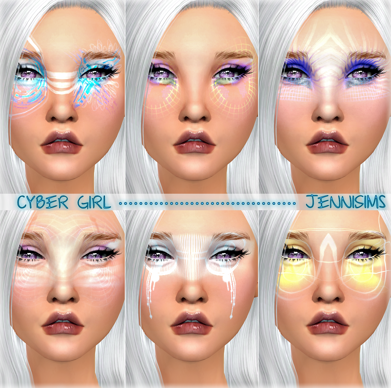 Downloads sims 4:Makeup Styles Cyber Girl EyeShadow Male /Female ...
