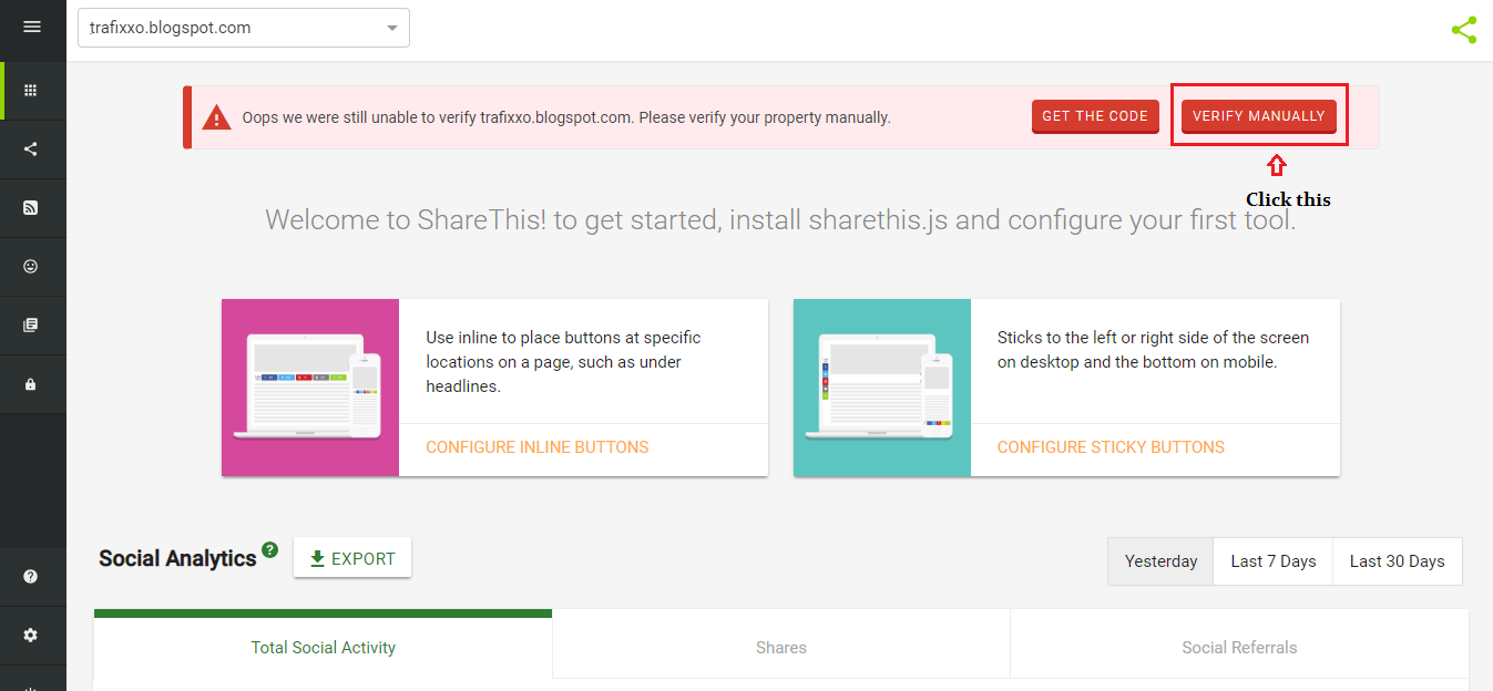 How to Add Sticky Button On A Blog Or site Using "ShareThis"