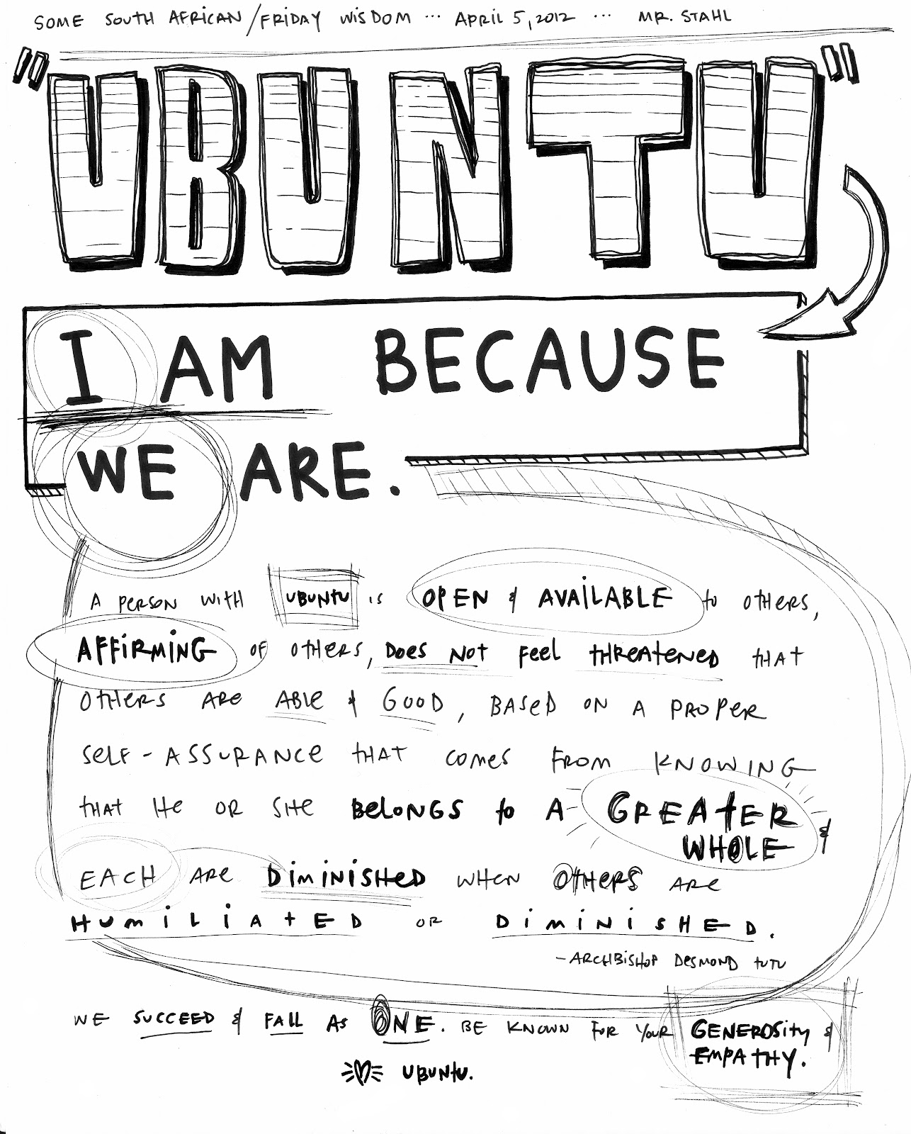Ubuntu Wisdom todd stahl :: 45 revolutions per minute.: friday wisdom... UBUNTU.