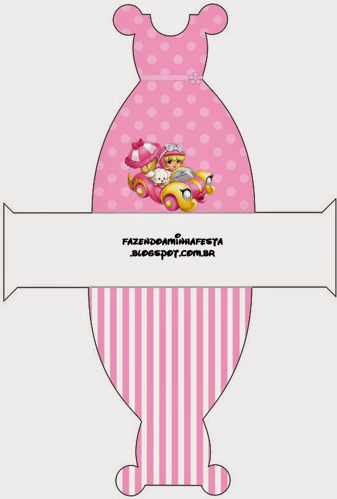 Penelope Glamour Bebé: Cajas para Imprimir Gratis. Este es para cajas con forma de vestido