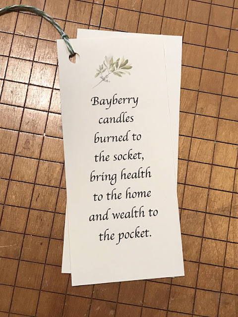 Bayberry poem on a tag