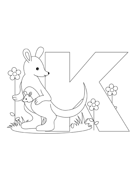 A Coloring - Free Printable Alphabet Coloring Pages: Letter K Coloring Page