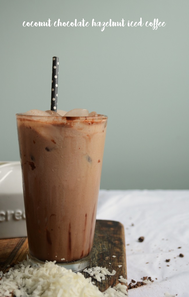 what's up buttercup coconut hazelnut chocolate iced coffee
