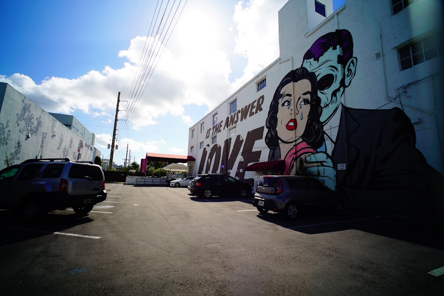 Colorful murals around Wynwood streets, Miami