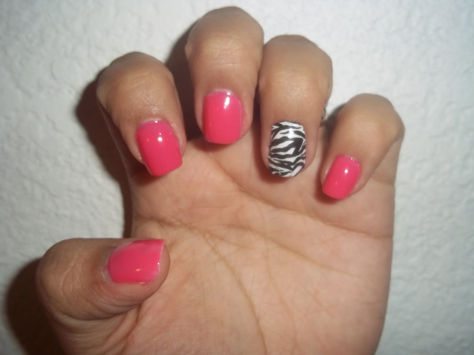 BeautyHunter Hot Pink Zebra Nails