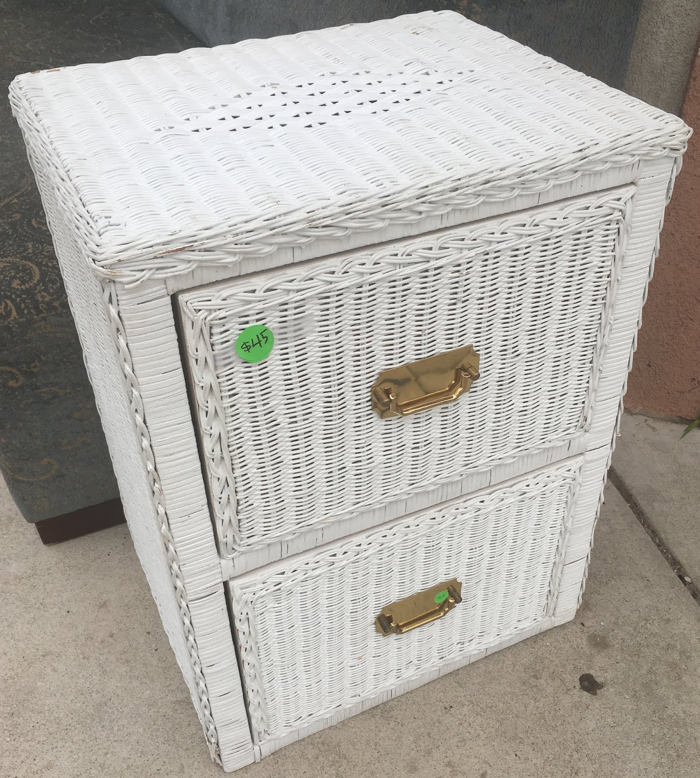 Uhuru Furniture & Collectibles Wicker 2 Drawer File 45 SOLD