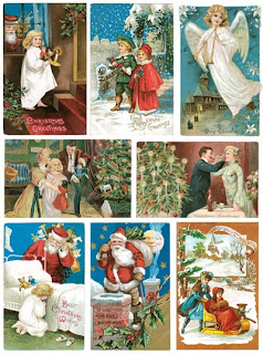 Коллекция сканов высокого качества и большого разрешения рождественских ретро открыток