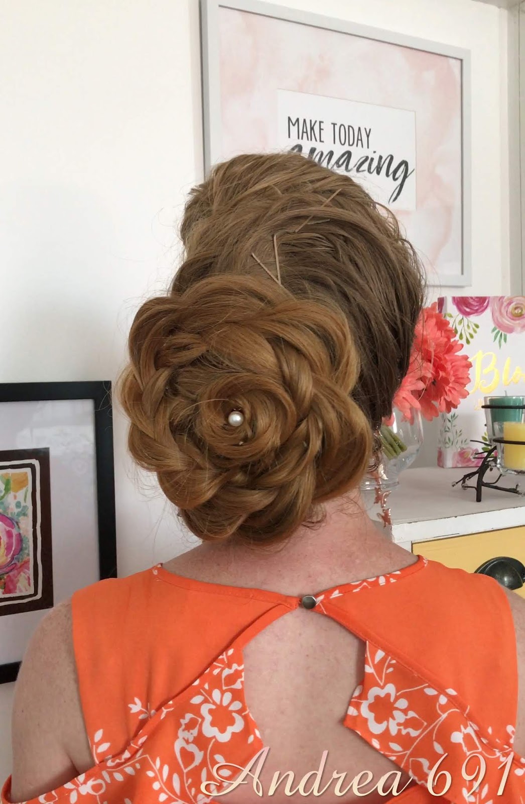 Braids & Hairstyles for Super Long Hair Orange Flower Bun