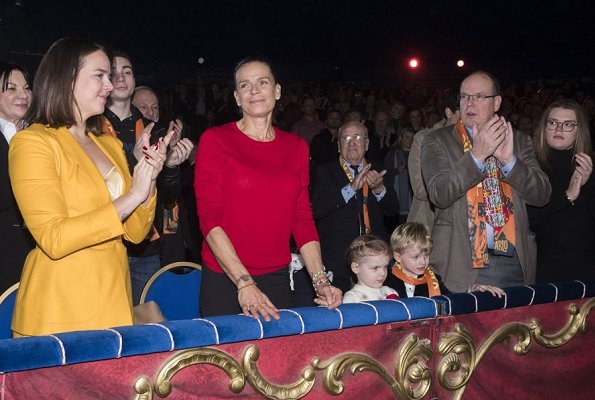 Princess Stephanie, Camille Gottlieb and Pauline Ducruet. Princess Gabriella wore Moncler YVES Long Parka