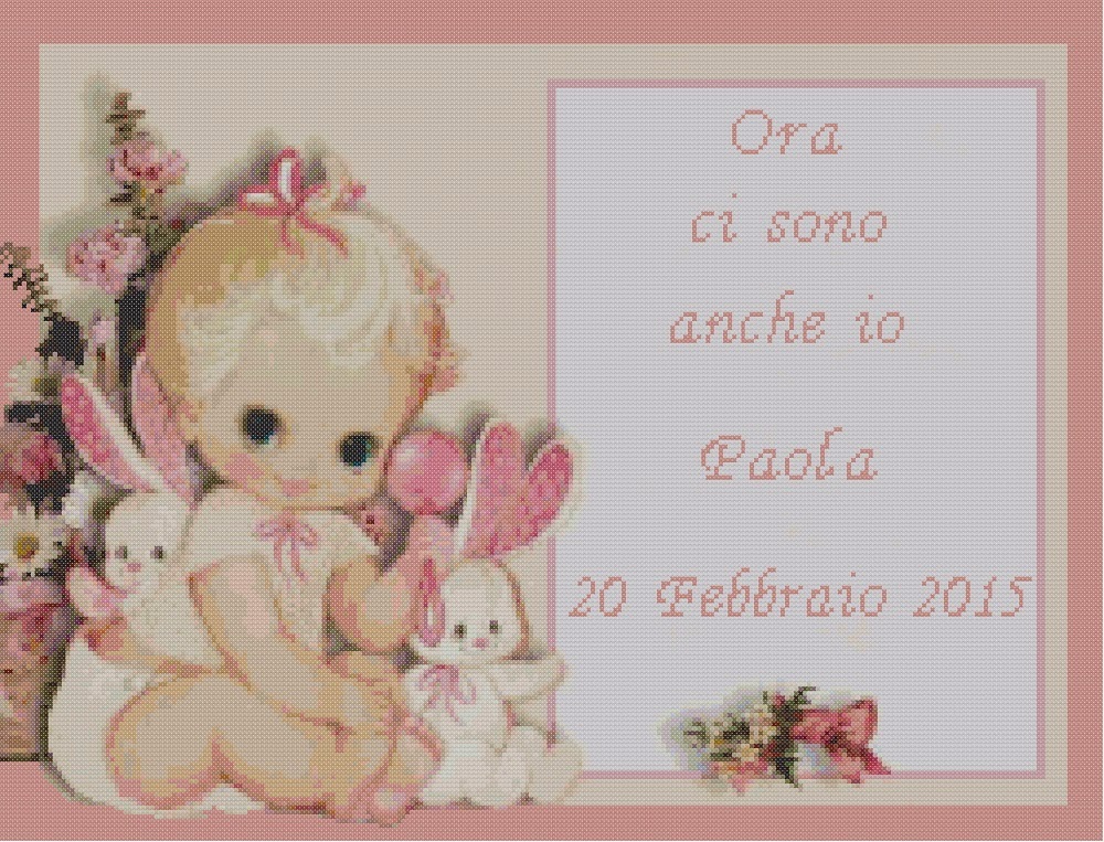 Professione Donna Schemi Per Il Punto Croce Quadretto Nascita Bimba