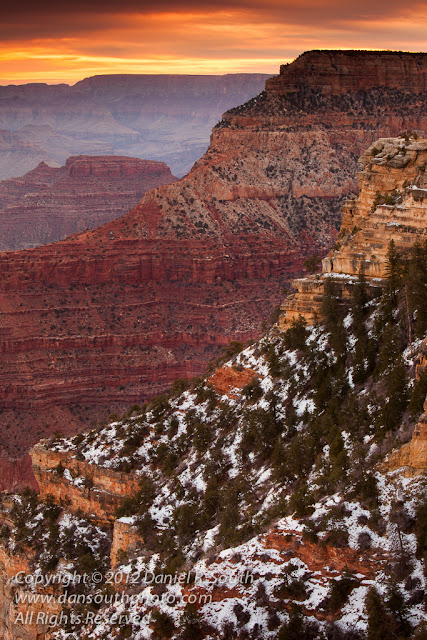 a fine art photograph of grand canyon with snow