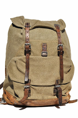 goodbye heart vintage: Swiss Military Backpack with Leather Bottom
