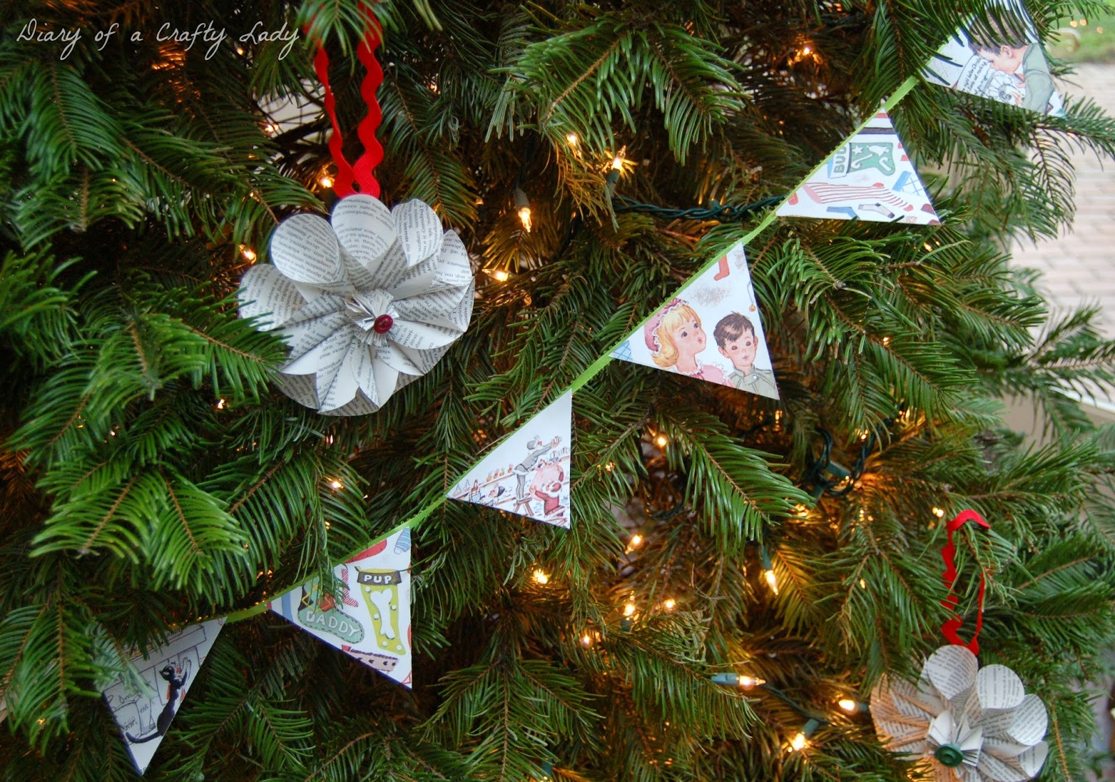 Diary of a Crafty Lady: Book Page Christmas Tree Decorations