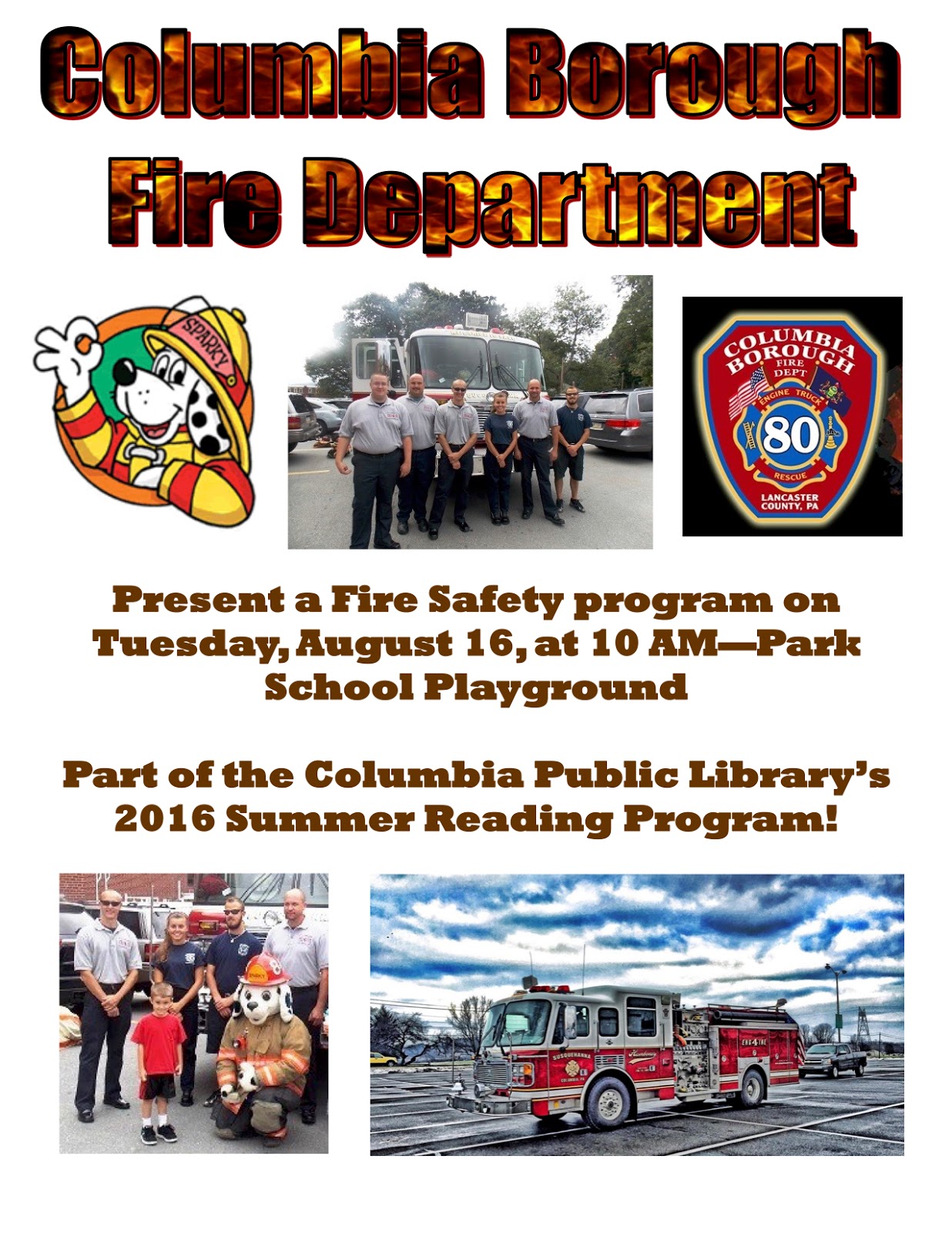 COLUMBIA SPY: Library Happenings - Tuesday, August 16, 2016 - CBFD Fire ...