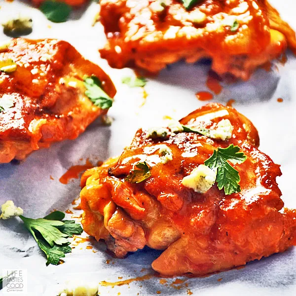 Baked Buffalo Chicken Thighs