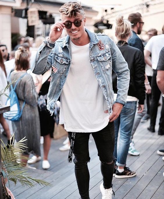 moda masculina jaqueta jeans