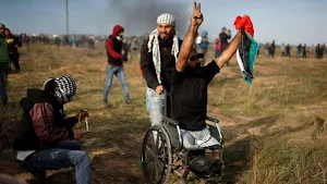 Ibrahim Abu Thurayyah, demonstran difabel Palestina dibunuh oleh pasukan keamanan Israel pada Jumat 15 12 2017 di Gaza