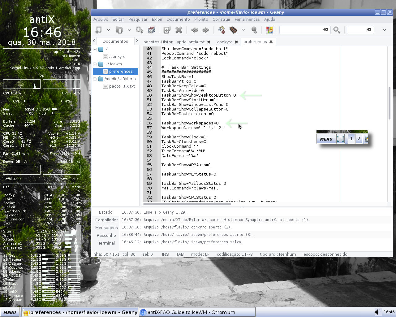 Byteria: Aprendendo a lidar com IceWM no antiX