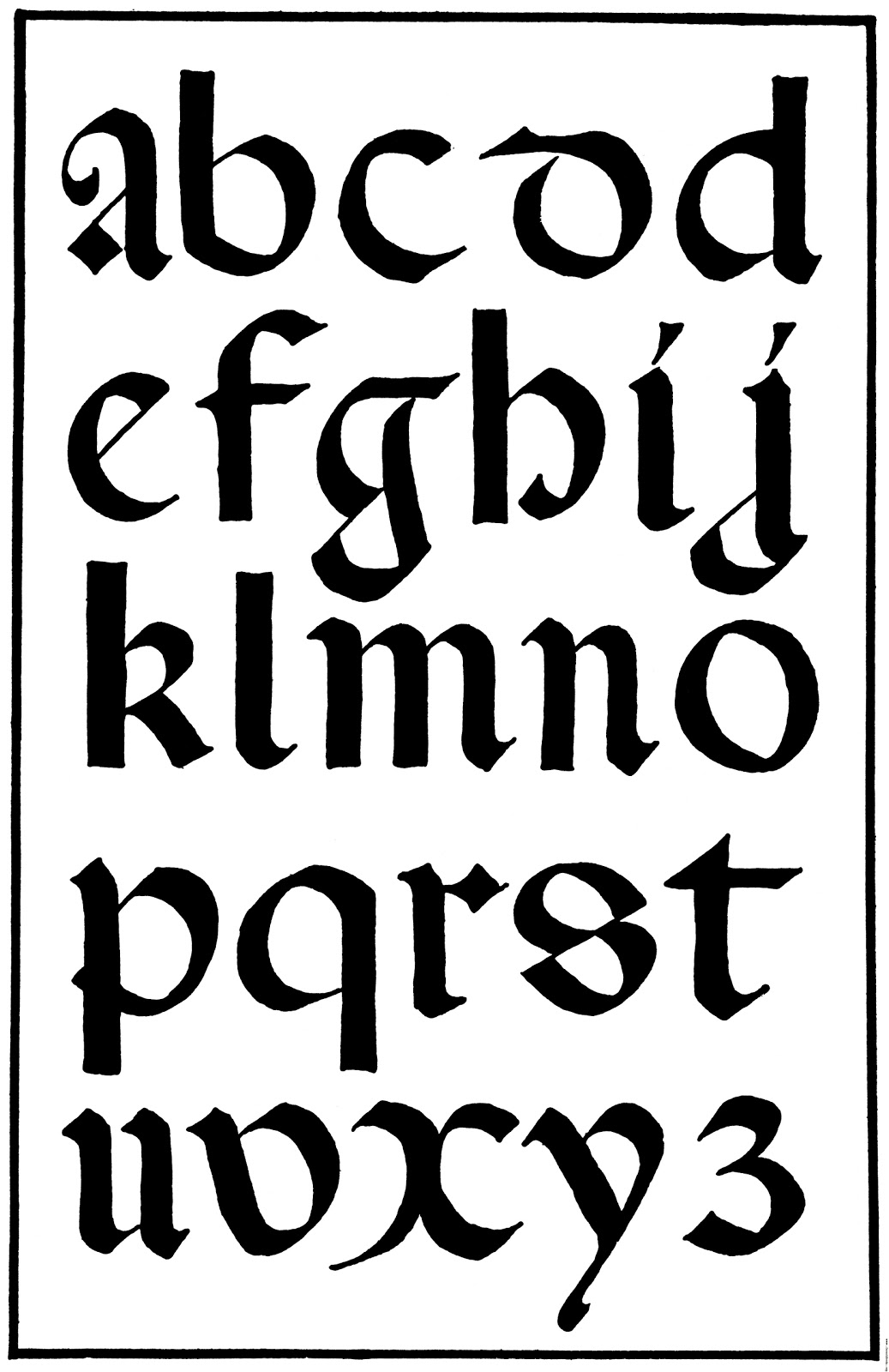 Calligraphy Alphabet Medieval Calligraphy Alphabet