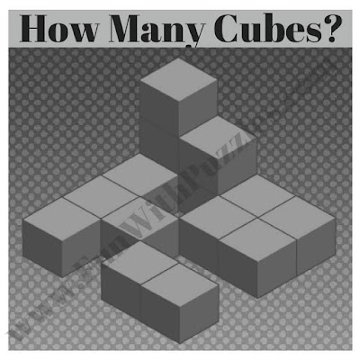 Picture puzzle to find number of cubes