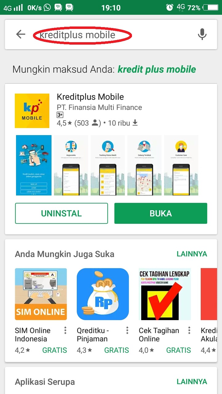 Gambar 26 cek tagihan kredit plus online