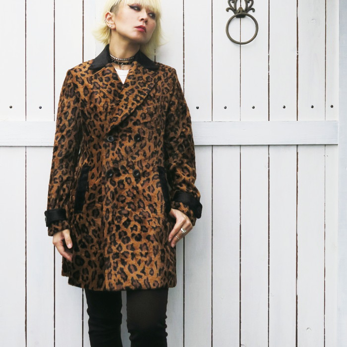 RoyalPussyPR LEOPARD COMBI FUR COAT