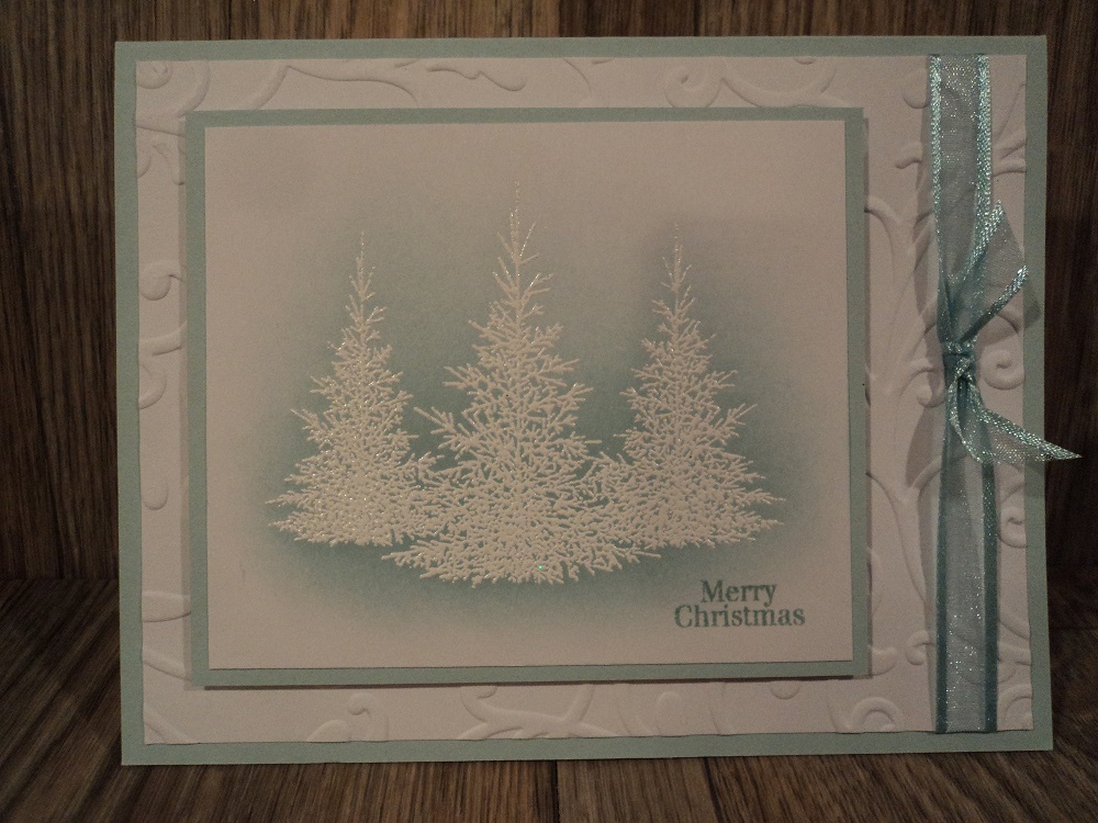Card Corner by Candee Embossed Trees Christmas Card
