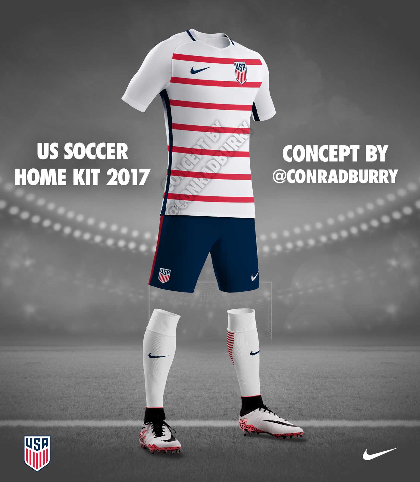 Better Than Nike's? USA 2017 Home & Away Kits by Conrad Burry Footy
