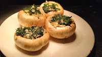 Mushrooms stuffed with Spinach and cheese Food Recipe Dinner ideas