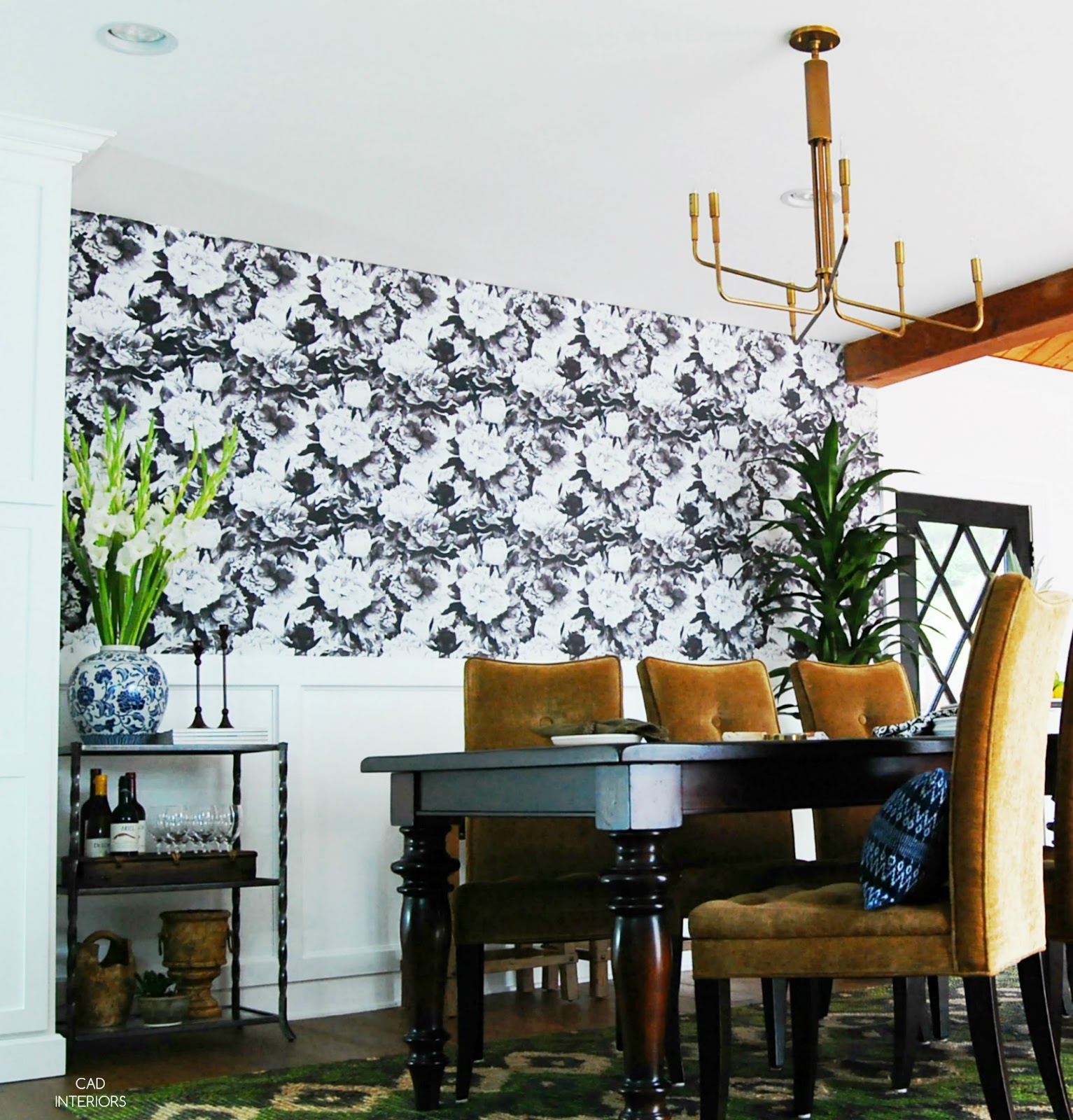 one room challenge interior design decorating wallpaper wainscoting diy