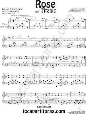 "Rose Theme" from Titanic Sheet Music for Piano Rose Soundtrack. My heart will go on also for piano click here