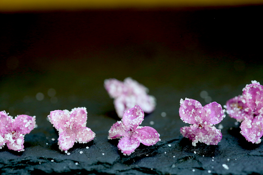 Kitchen by Aubergine Candied Lilacs and spring delights!