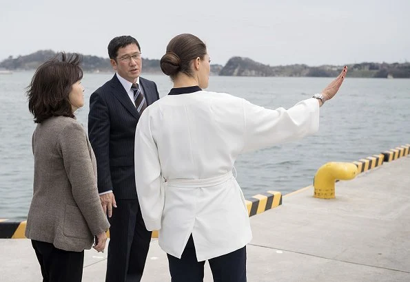 Crown Princess Victoria visited Shiogama Shinto Shrine and visited Shiogama port and the Japan's Meiho Tuna Fishery packing plant