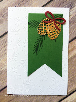 Fast and Fabulous Christmas Card Made Using the Christmas Pines Stamps and Dies from Stampin' Up! UK.  Available here