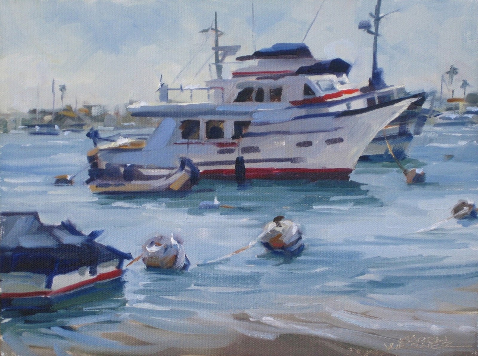 Karen Werner Fine Art: Boats & Bouys -a plein air oil painting from ...