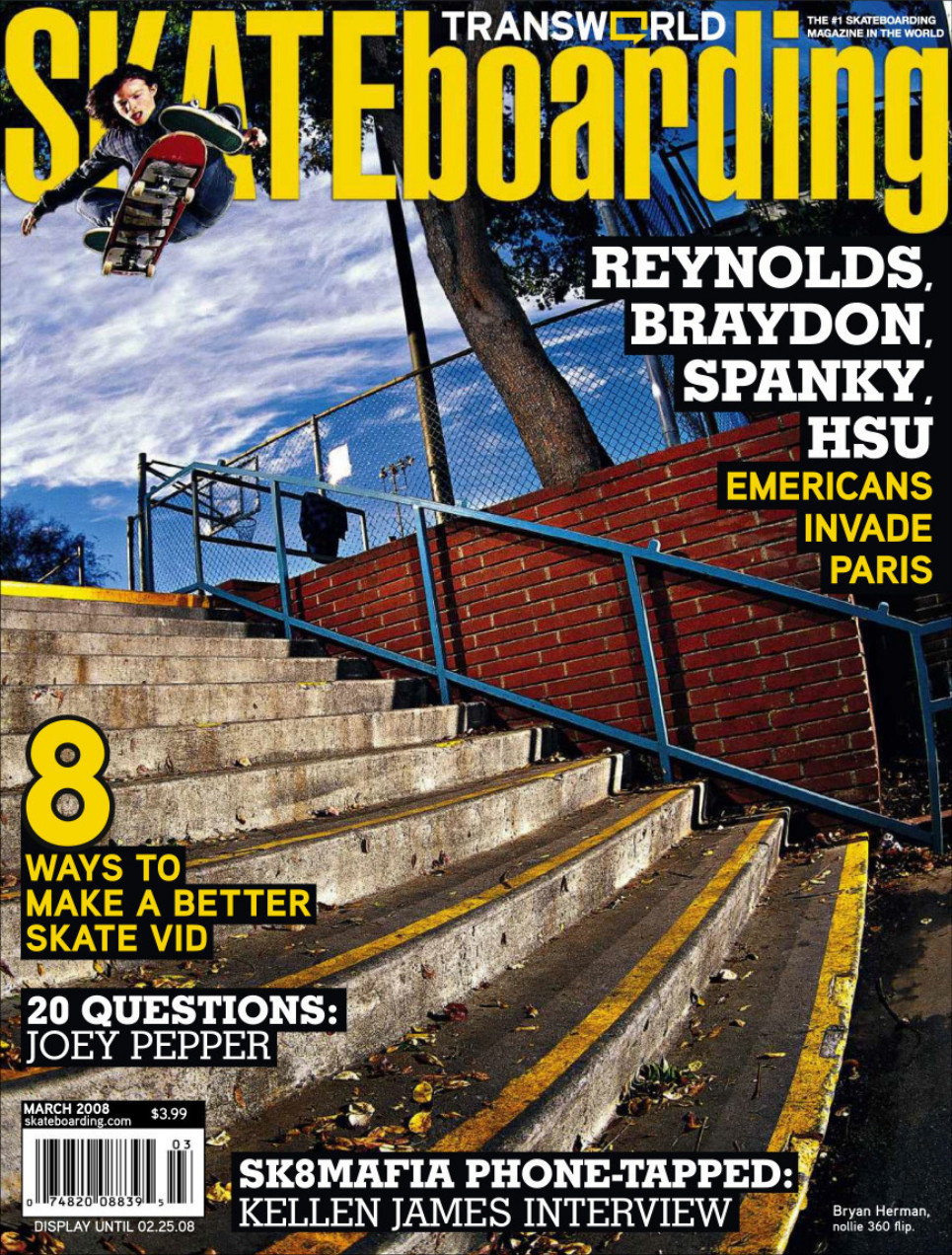 Skateboard Magazine Archive Transworld Skateboarding March 2008
