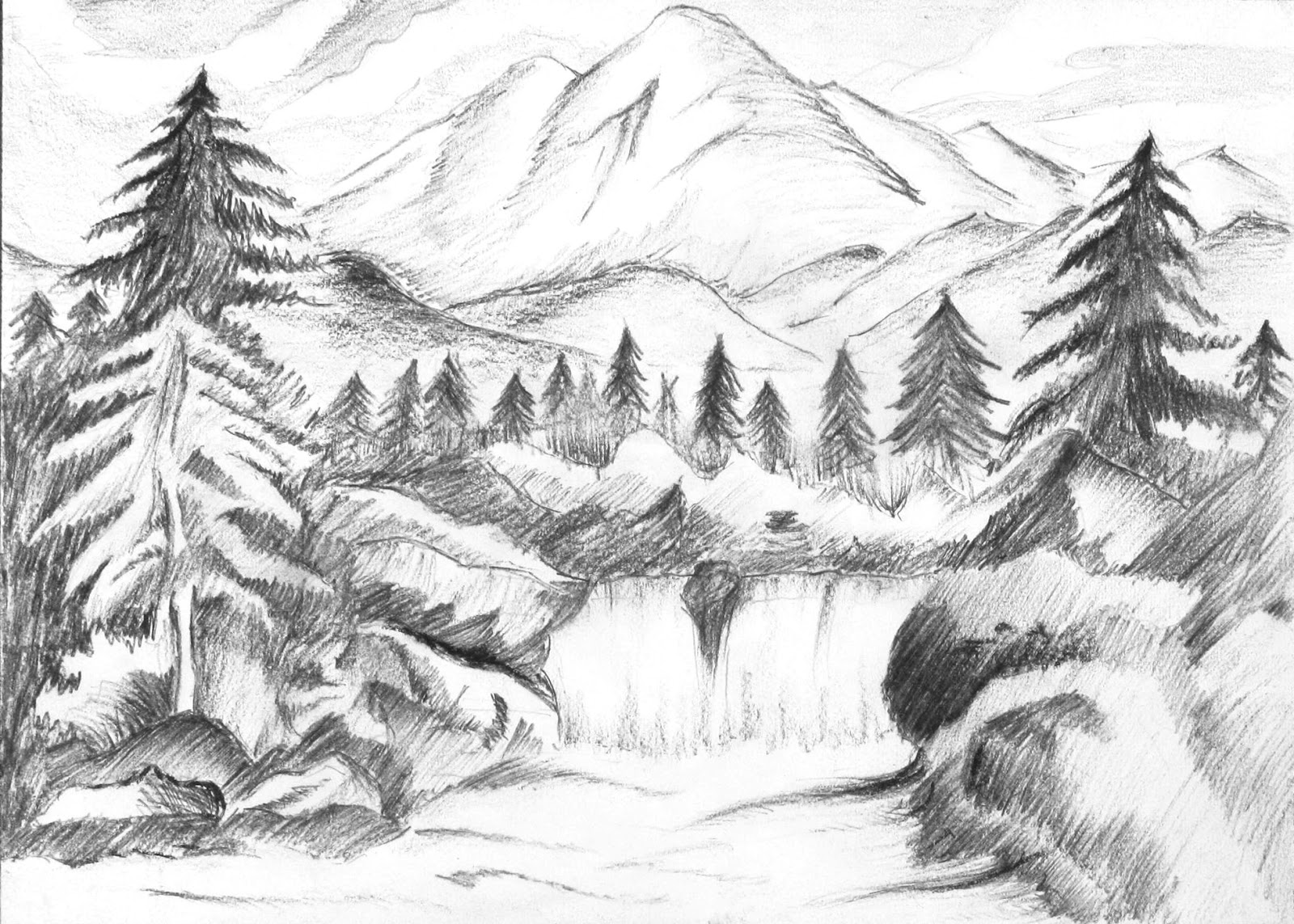 Рисунок гор карандашом для начинающих
