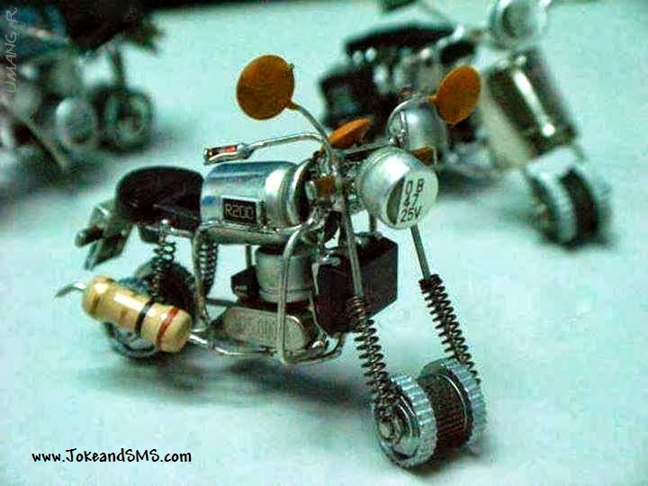 Creative Bike made from Electronic Component Joke and SMS