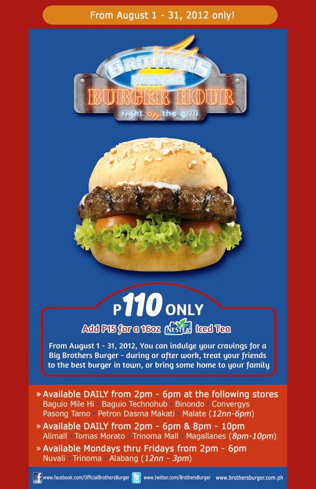 Manila Shopper Brothers Burger August 2012 Promo