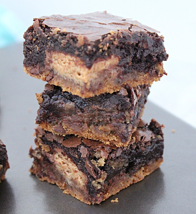Peanut Butter Cup Cooke Dough Brownies from Table for Seven 
