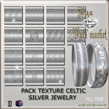 PACK TEXTURE CELTIC SILVER JEWELRY