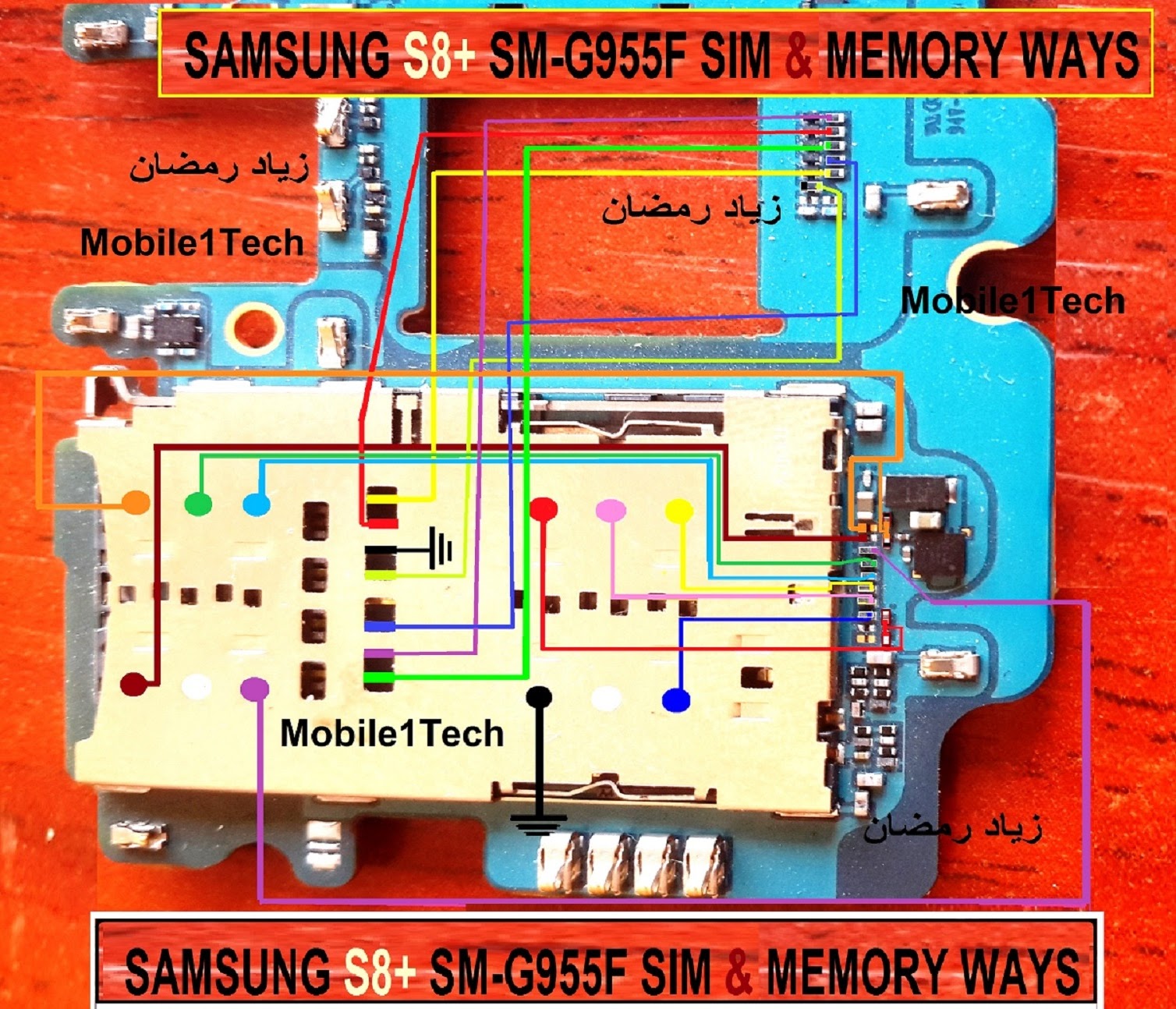 مسارات السيم و الميموري لهاتف سامسونغ S8+ SAMSUNG S8+ SMG955F SIM