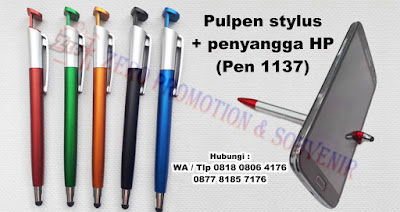 souvenir pulpen yang multifungsi, pen jepit HP, pen penyangga HP, pen stylus, pen touchscreen, pen stand HP, Pen layar sentuh (pen 1137)