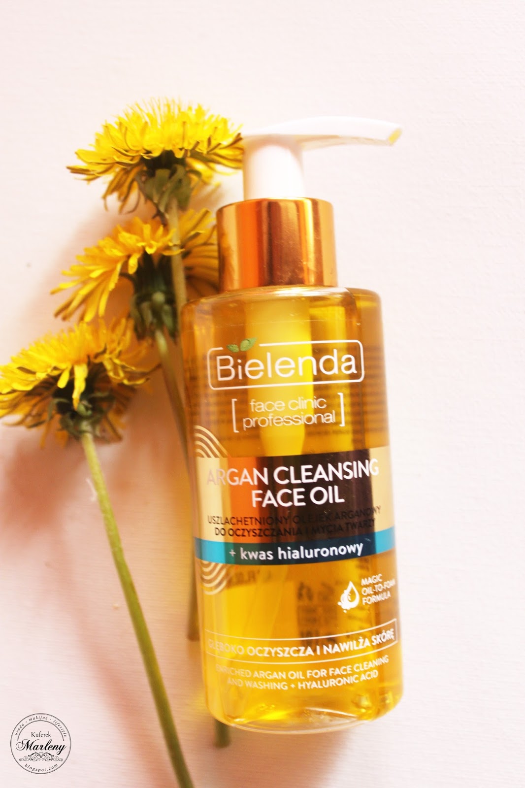 Kuferek m'Arleny RECENZJA Bielenda, Argan cleansing face oil + kwas