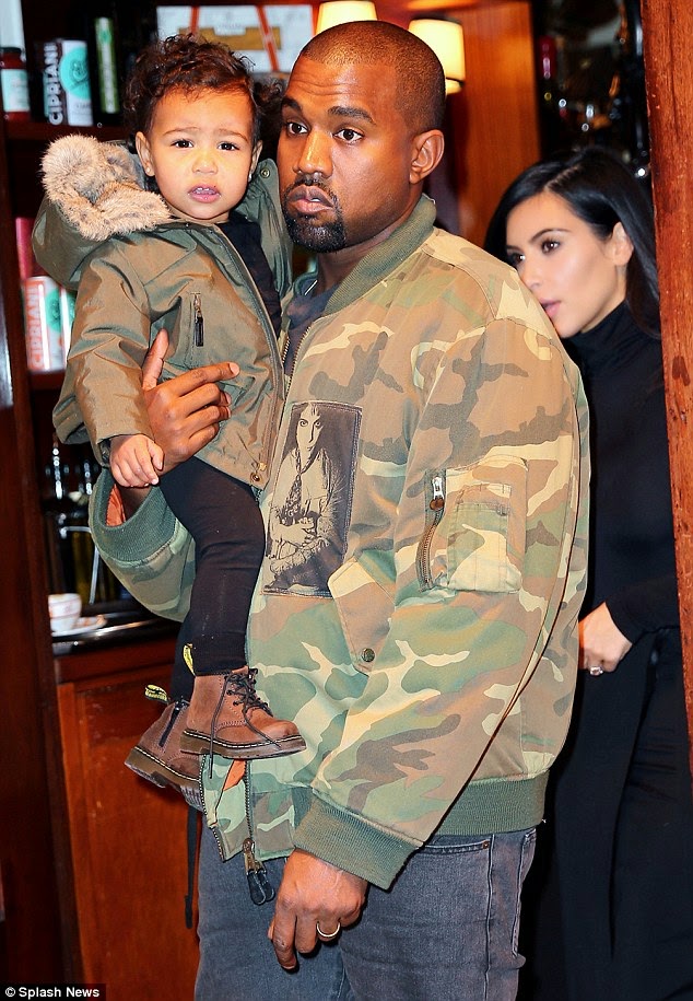 Photos: Kanye West & daughter step out in matching fight jackets ...