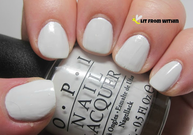 OPI My Boyfriend Scales Walls, a lovely off-white that applies so smoothly