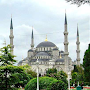Masjid Biru Istanbul Turki pemandangan utama dari alun-alun Sultanahmet
