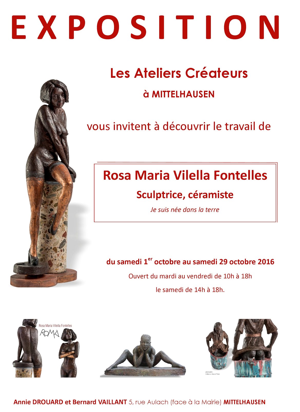 Rosa Maria Vilella Fontelles, artiste céramiste expose aux Ateliers Créateurs
