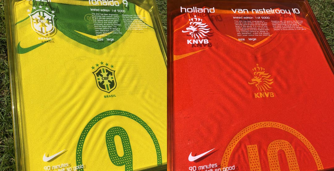 Moederland automaat Bemiddelaar Crazy Boxed Nike T90 2004 Brazil Ronaldo & Holland Van Nistelrooy Player  Issue Kits - Footy Headlines